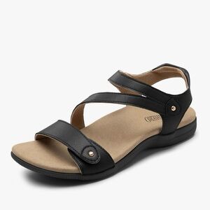 Rihero Orthopedic Sandals Women Arch Support Comfort Flat w Adjustable Straps